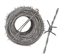 Barrière De Clôture De Sécurité En Fil De Fer Barbelé | Fil D'acier Galvanisé De 2,3mm | Barbillons 4 Pointes | Sécurité Du Bétail | Parfait Pour L'arrière-cour, Les Pâturages