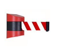 Barrière de contrôle de la foule rétractable de 10 m, fixation murale, système de sécurité publique extensible professionnel en acier inoxydable avec accessoires (couleur : A)