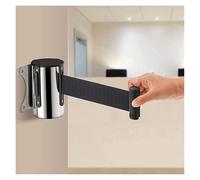 Barrière de contrôle des foules Murale à Sangle rétractable - Sangle de File d'attente en Acier Inoxydable pour usines, cinémas, événements - Système de barrière Murale de 5 m de Long