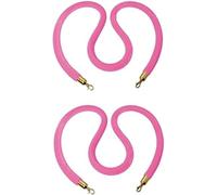 Barrière De Corde Tressée, Cloison De Comptoir De Centre Commercial, Chandelier VIP, Cordes De Chanvre pour Le Contrôle De La Foule avec des Crochets Métalliques, Gold Hooks, 2m/6.5ft