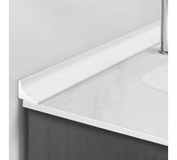 Barrière de Douche 200 cm, Bande de Rétention de Salle de Bain, Joint de Baignoire, Bord de Baignoire Pliable en Silicone (Blanc)
