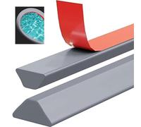 Barrière De Douche Pliable, Barre De Seuil Douche Anti Débordement,Joint Porte De Douche Adhésif, Pour Paroi En Verre, Seuil De Douche En Silicone Pour Plancher De Douche(Gray,100CM)