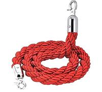 Barrière de file d'attente en corde de chanvre, corde de sécurité tressée de 2,7 m, étalon rouge pour le contrôle de la foule, disponible en longueurs de 0,9 m/1,1/1,5/2,4/2,4/3,7 m, et barrière