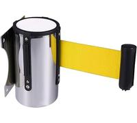 Barrière de File d'attente rétractable, Ruban de sécurité Mural Jaune de 3 mètres pour Le contrôle des foules, Poteau télescopique pour la Gestion d'événements et de Files d'attente