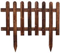 Barrière de jardin d'extérieur en bois durable 168 - 60 x 35 x 20 cm - Marron - 100 x 75 x 45 cm - Idéale pour parterres de fleurs et protection des plantes