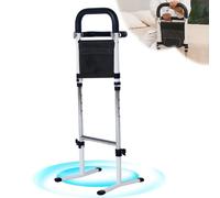 Barriere de Lit Adulte,Potence de Lit avec Potence 5 Niveaux Réglable(72 à 87cm),Aide à la Station Debout pour Personne âgée avec accoudoirs latéraux,aide à la mobilité et au quotidien,Capacité 150kg