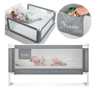 Barrière de lit avec verrou, 200 cm, Nukido NK-227, grise