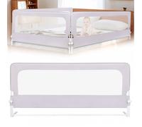 Barrière de lit bébé 1Pcs - XUANYU - 180*70*26 cm - Barre latérale pliante et ajustable - Fer+Tissu Oxford Gris