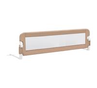vidaXL Barrière de Lit Enfant Rail de Lit de Sécurité Pliable Barrière de Protection Bébé Chambre à Coucher Taupe 150x42 cm Polyester