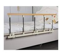 Barrière de lit Pliable, Protection latérale de sécurité for Personnes âgées, poignée d'assistance, barrière de lit for handicapés, hôpital, Pare-Chocs en Alliage d'aluminium(Wood 2,120x40cm(4cm))