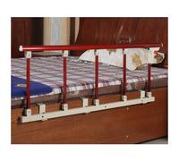 Barrière de lit Pliable, Protection latérale de sécurité for Personnes âgées, poignée d'assistance, barrière de lit for handicapés, hôpital, Pare-Chocs en Alliage d'aluminium(Red 1,120x40cm(8cm))