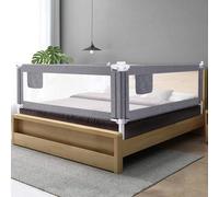 Barrière De Lit Portable Bébé,Barrière De Protection De Lit Pour Enfants,Grand Rails De Lit Pour Tout Petits Pour Matelas Jumeaux,Double,Pleine Grandeur Queen & King(Gris,140cm,1 Côté)