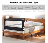 Barrière de Lit Portable Bébé JEOBEST - Noir - 180*70*26cm - Universel - Anti-Chute
