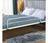 Barrière De Lit Réglable pour Personnes âgées, Barrières De Sécurité pour Lit Médical à Clipser, Barre D’Appui De Prévention des Chutes Au Chevet, Ba, White, 120 x 30cm