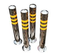 Barrière de Parking 5 paquets de Bollard sécurité en acier, barrière stationnement réfléchissante jaune la nuit, pour les trottoirs, entrepôts et zones construction(75x11.4cm/29.5x4.5")