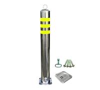 Barrière de Parking Bollard De Sécurité En Acier Inoxydable Avec Bandes Réfléchissantes, Garde-rails Stationnement, Utilisé Pour Les Voies Cyclables, Garages(75x7.6cm/29.5xx3in)