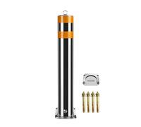 Barrière de Parking Borne de sécurité amovible en acier, barrière stationnement 3,7 pouces diamètre pour les zones sensibles à la circulation, garage réfléchissant nuit(60x8.9cm/23.6x3.7in)