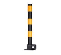 Barrière de Parking Borne De Sécurité Pliable Et Verrouillable Pour Allée, Poteau De Sécurité En Acier Avec Bandes Réfléchissantes, Empêche Le Stationnement Non Autorisé(Black-Yellow)