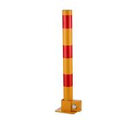 Barrière de Parking Borne De Sécurité Pliable Et Verrouillable Pour Allée, Poteau De Sécurité En Acier Avec Bandes Réfléchissantes, Empêche Le Stationnement Non Autorisé(Yellow-Red)