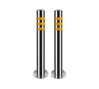 Barrière de Parking Borne De Sécurité Réfléchissante En Acier Inoxydable, Barrière De Circulation Anti-Collision Pour Aires De Stationnement Et Trottoirs, Paquet De 2(H 75CM/29.5in)