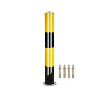 Barrière de Parking Borne de sécurité solaire extérieure, installation à vis fixe de barrière de stationnement, piliers anti-collision dans les zones sensibles au trafic(Yellow,80x11.4cm/31.5x4.5in)