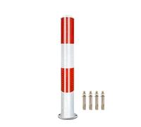 Barrière de Parking Borne de sécurité solaire extérieure, installation à vis fixe de barrière de stationnement, piliers anti-collision dans les zones sensibles au trafic(Red,100X11.4CM/39.3x4.5in)