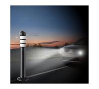 Barrière de parking décorative avec œillet de suspension - Poteaux de guidage réfléchissants pour allées - Bornes de sécurité pour zones sensibles au trafic (blanc 3 (2 pièces)