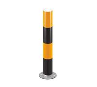 Barrière de Parking en Acier Galvanisé, Poteau de Sécurité avec Bandes Réfléchissantes, Plot de Stationnement Anti-Collision pour Garage, Route(Yellow,23.6in/60cm)