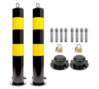 Barrière de parking Lot de 2 bornes de stationnement, avec verrou et poteau de sécurité amovible(550x114mm)