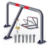 Barrière de parking rabattable 80x47x44 cm Barrière de stationnement avec cadenas 3 clés Arceau de parking