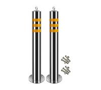 Barrière de Parking Paquet De 2 Bornes De Sécurité En Acier Inoxydable, Borne De Barrière D'allée Antirouille Et Résistante Aux Intempéries, Pour Les Zones Sensibles À La Circulation(29.5x4.5 in)