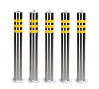 Barrière de Parking Poteau de sécurité en acier inoxydable, 5 paquets, équipé 20 boulons d'ancrage pour barrière stationnement, bande réfléchissante jaune(60x8.9cm/23.6x3.8")