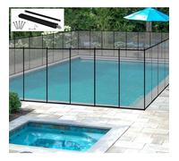 COSTWAY Barrière de Piscine Pliable, 360 x 125 CM, Barrière Clôture Piscine en Filet Souple Tissu Textilène avec Règle Poteaux