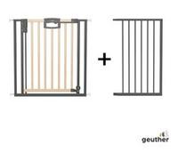 Geuther Easylock Barrière De Sécurité Bébé Et Chien en Bois - Barrière Escalier Enfant sans Perçage 80,5-232,5 cm (128,5-136,5 cm)