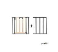 Barrire De Porte Pression Easylock Plus En Bois/Mtal Noir Et Nature - Max 152 Cm