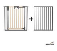 Barrire De Porte Pression Easylock Plus En Bois/Mtal Noir Et Nature - Max 152 Cm