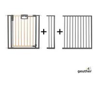 Barrire De Porte Pression Easylock Plus En Bois/Mtal Noir Et Nature - Max 176 Cm
