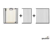 Barrière de porte à pression Easylock Plus bois/metal 200,5 cm - 208,5 cm Nature/Noir