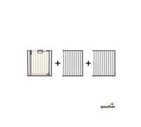 Barrière de Porte à Pression Easylock Plus en Bois et Métal - 216,5 cm à 224,5 cm Naturel et Noir