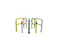 Barrière de protection noire et jaune avec platine 150 x 150 mm VISO - acier galva - 2000 x 1000 m - Ø60 mm - BAR620NJ Jaune G