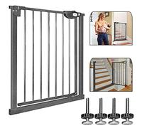 Barrière de protection pour bébé - Fermeture automatique des grilles d'escalier - Sans perçage des grilles de porte - Avec étagère d'extension de 10 cm avec compartiment pour cartes - Extensible