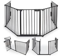 Barrière de protection, sécurité bébé/enfant/animaux L300 x H74.5 cm - métal - FACILITYS - 5 panneaux + poignée sécurisée - noir