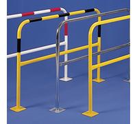 Barrière de protection sur platine Ø 60mm- Longueur 100m Blanc avec 4 bandes rouges - MOTTEZ - B358CZBR