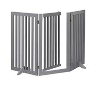 Relaxdays Barrière de sécurité Non Fixe, Porte, Pliable, Pieds, H x L : 92 x 154 cm, pour Enfants et Chiens, Grise