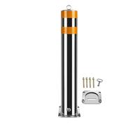 Barrière de Sécurité 30" Borne De Sécurité Extérieure En Acier Inoxydable, Poteau De Barrière De Stationnement Amovible Avec Serrure, Haute Visibilité Pour Parking/allée(4 pack,75x11.4 cm/30x4.5 in)