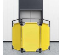 Barrière De Sécurité À 3 Panneaux, Barrière De Sécurité Pliable Haute Visibilité, Panneau De Signalisation Pour Escaliers Mécaniques Et Ascenseurs, Motifs Personnalisables(Yellow,5 PACK)