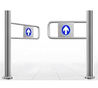 Barrière de sécurité à battant automatique pour entrée de supermarché, barrière d'accès à double porte robuste avec fermeture à ressort, idéale pour une utilisation en entrepôt et bibliothèque, design
