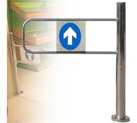 Barrière de sécurité à fermeture automatique pour entrées de supermarché - Porte unidirectionnelle pour couloirs, centres commerciaux et passages - Solution durable et sûre pour une sécurité accrue