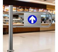 Barrière de sécurité à rebond automatique - Porte piétonne manuelle à 1 voie ouverte à 90° - Idéale pour les marchés, les usines et les parcs - Design LeftSwing - 80 x 100 cm - Durable et sécurisé