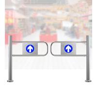Barrière de sécurité à ressort - Porte à sens unique automatique pour supermarchés, entrepôts et bibliothèques, 100 x 97 cm - Solution de barrière sûre et pratique